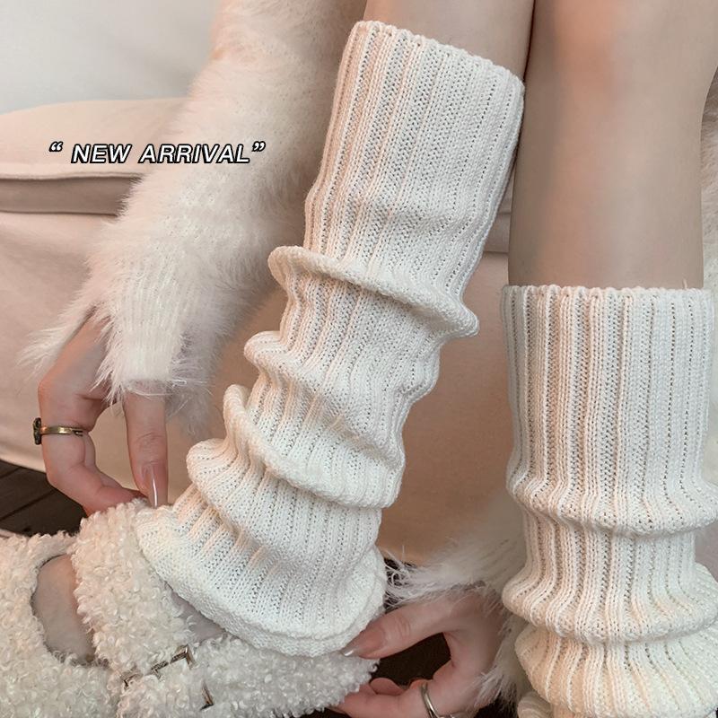 Boots Still Cotton Socks Cover Vertical Strip Small Luo Kou Basic Stacking Socks Knitted Wool Babes Warm Calf Socks