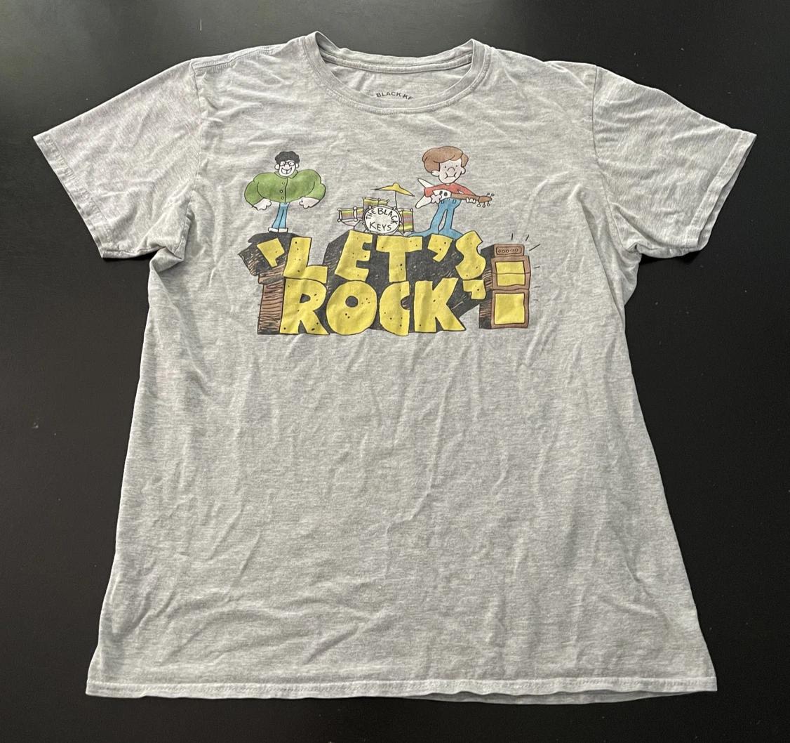 The Black Keys x Schoolhouse Rock Let s Rock 100% Cotton T-shirt Mens Tees Top, 2019, Gray - Size: Large 3XL
