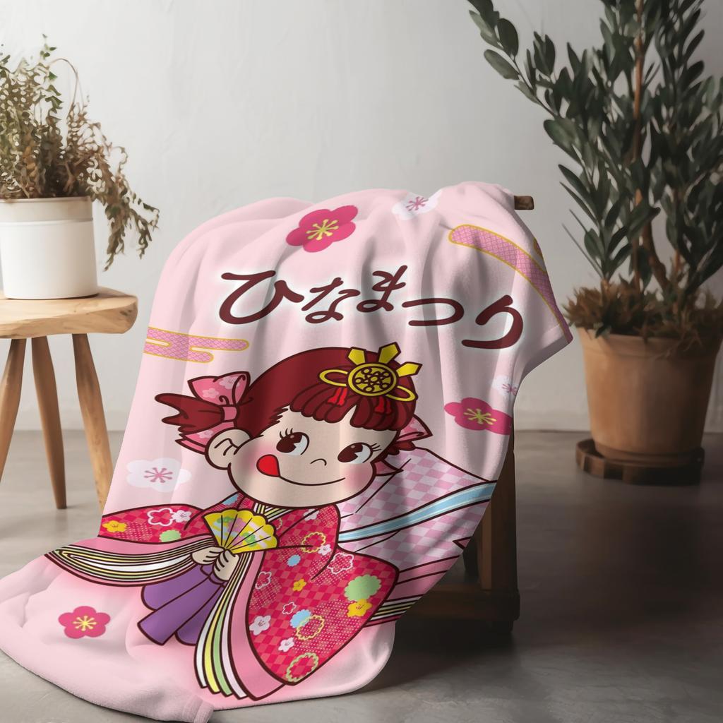 Cute Mliky Peko-Chan Girl Blanket All-Season Throw for Bed, Couch, Travel - Cozy Home & Travel Companion