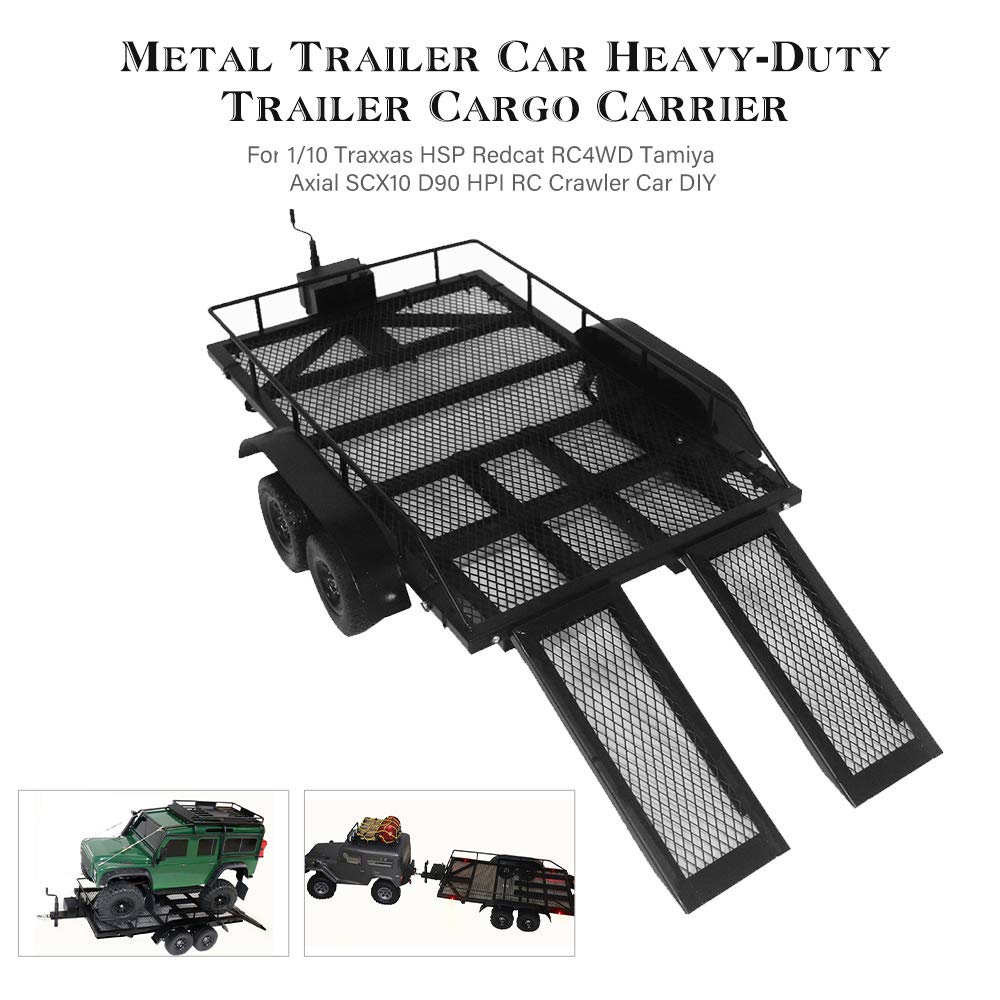 Goolsky Heavy Duty Large Trailer Cargo Transporter Metal Kit 110 Scale for TRAXXAS HSP Redcat RC4WD Tamiya Axial SCX10 D90 HPI RC Crawler Car DIY