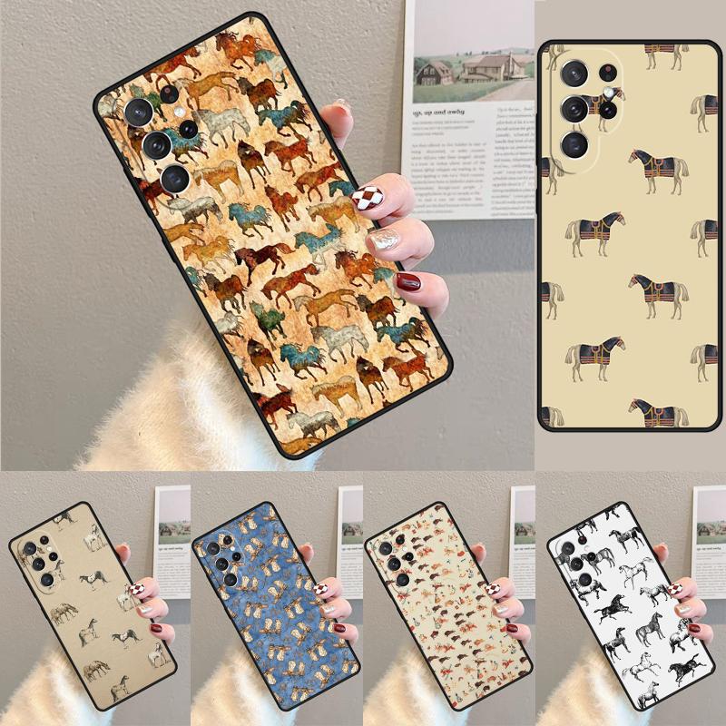 Pferde Muster Collage Silikon Handyhülle Für Samsung Galaxy note 10 pro S26 S25 S24 S23 S22 S21 Plus S25Ultra Capa Abdeckung