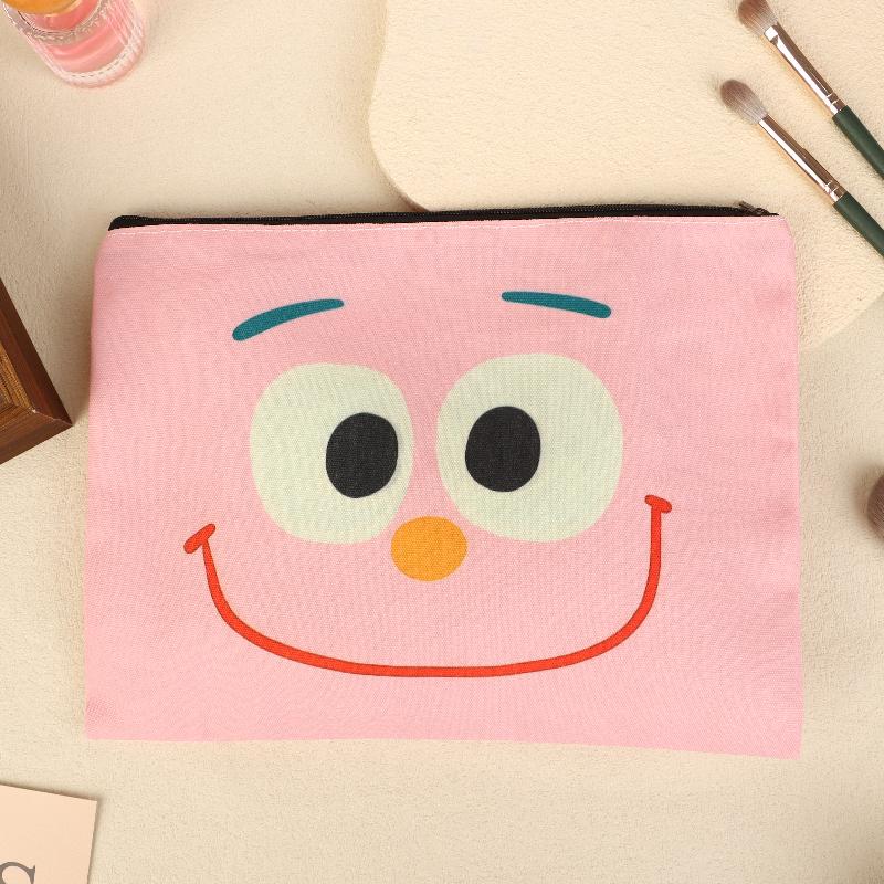 Pink Smiling Cosmetic Bag Creative Clutch Makeup Bag Travel Toiletry Bags Large Capacity Storage Pouch For Girl Gifts