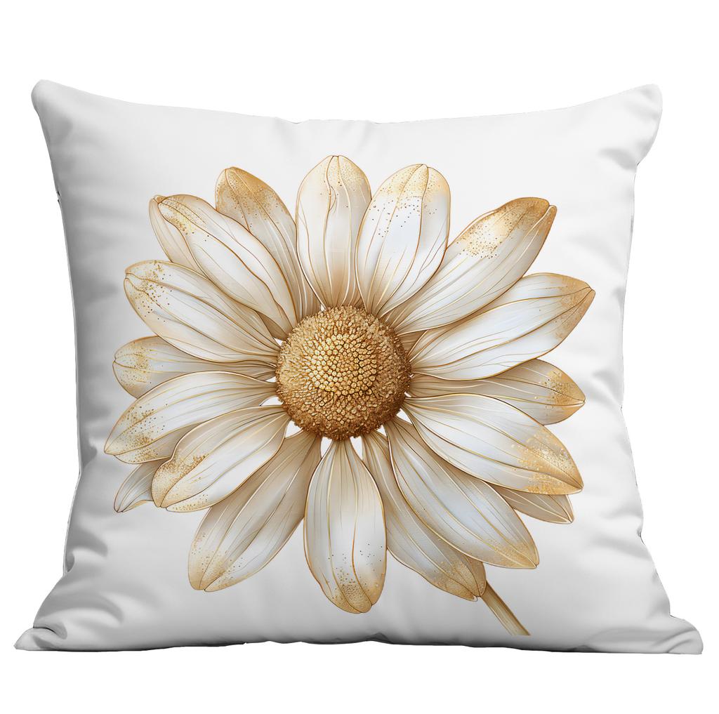 New Floral Pillowcase Gold Printed Home Living Room Sofa Cushion Pillowcase