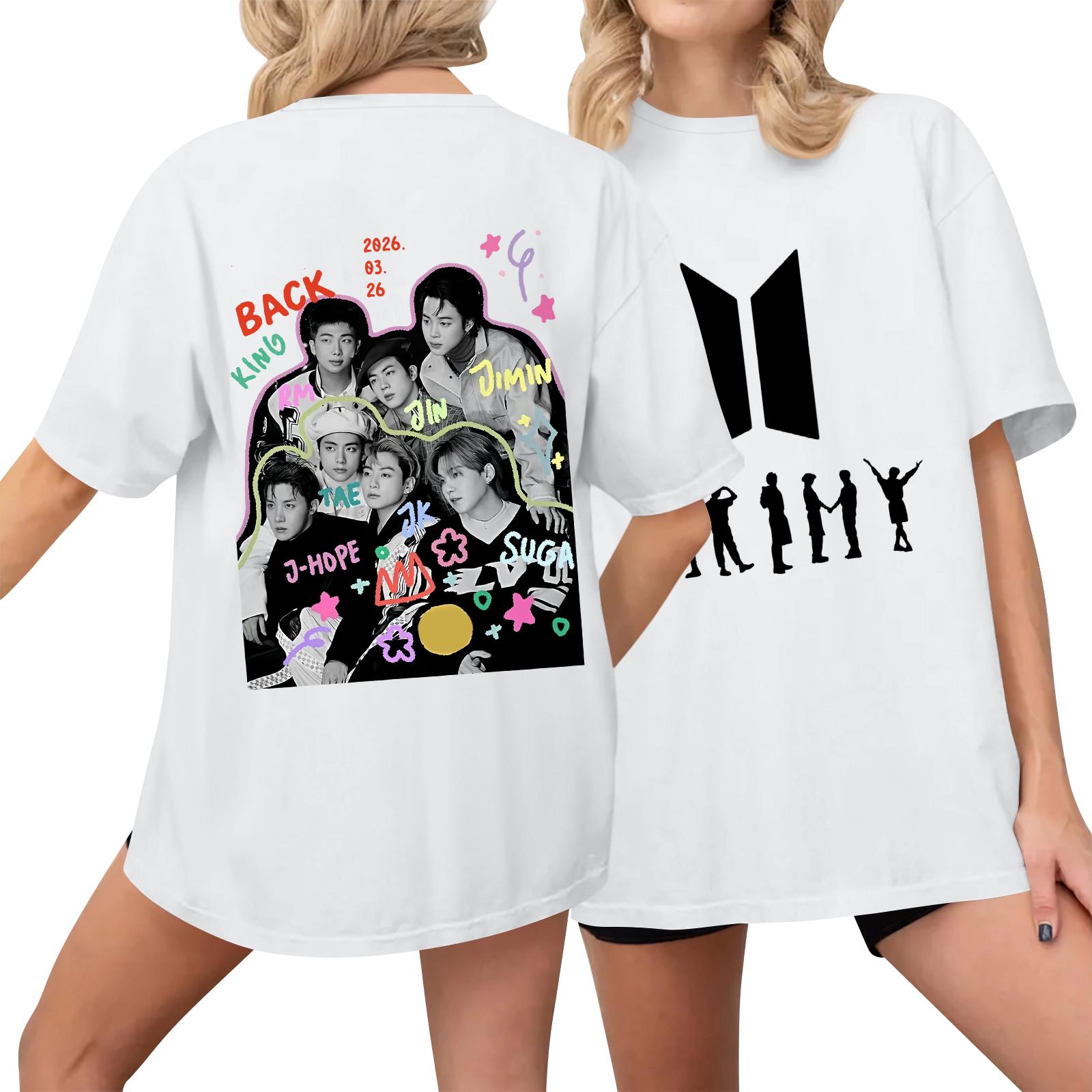 

Women s Casual Printed T-Shirt Round Neck Pullover Short Sleeve Top XL білий