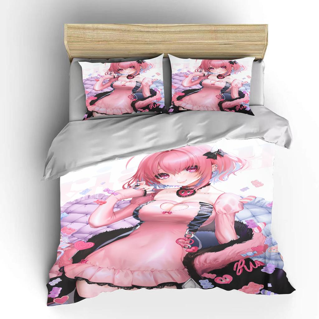 ese Anime Moe Double Bed Duvet Cover Bed European Bedding Collections Home Textiles Luxury Pillow Cases Bedroom Bedding Collections