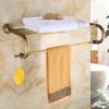 Solid Brass Carved Bathroom Wall Storage Towel Rack, European Antique Bath Towel Holder, Bathroom Hardware Accessory Set