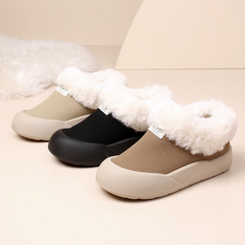 Women's Korean Style Winter New Arrival Fleece-Lined Thickened Big Cotton Boots Warm Flat Soft Sole Casual Women's Cotton Shoes