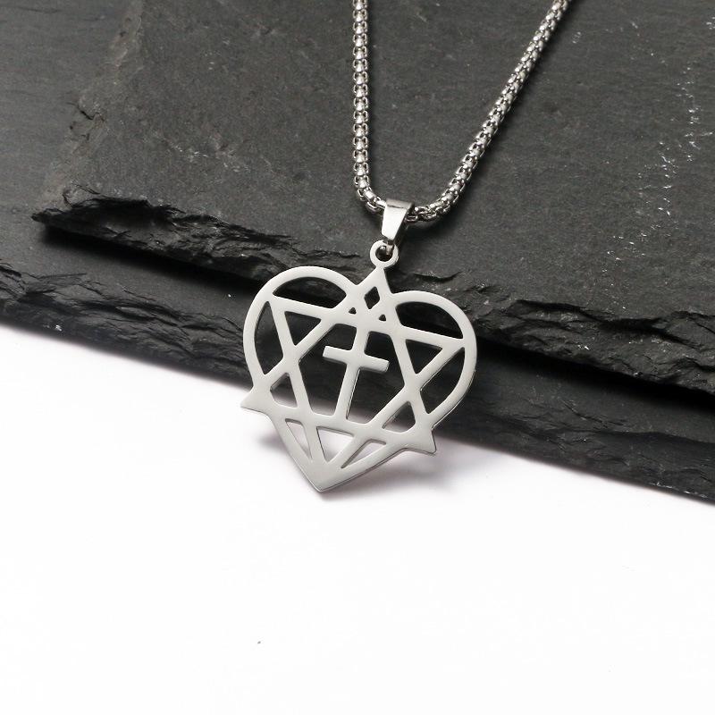 Messiah's Heart Star of David Hip-Hop Necklace - Men's & Women's Stainless Steel Pendant Jewelry