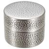 Shinko Metal (Sinkoukinzoku) Tea Caddy, Tin Covered Finish, Medium (Capacity: 100g), Pure Copper Tin Covered Finish, Hammered Tea Caddy BC-304SN
