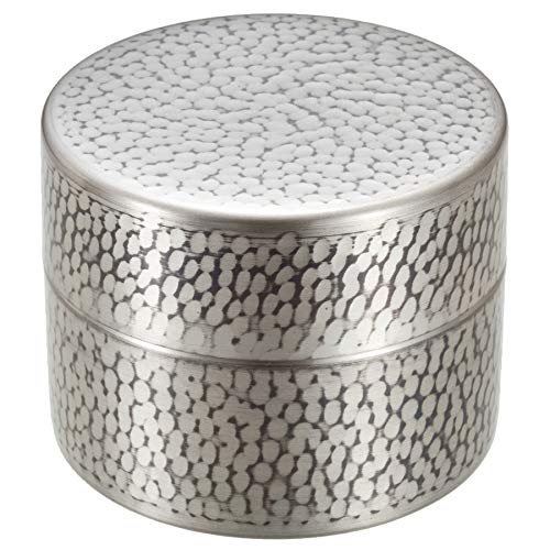 

Shinko Metal (Sinkoukinzoku) Tea Caddy, Tin Covered Finish, Medium (Capacity: 100g), Pure Copper Tin Covered Finish, Hammered Tea Caddy BC-304SN