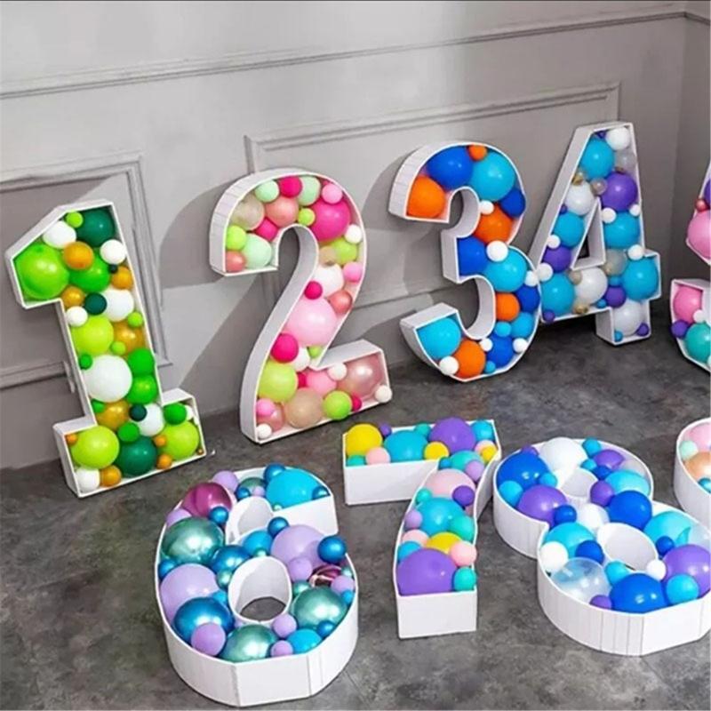 User Friendly Latex 3D Number Balloon Display Stand For Festival Event Baby Showers Photo Backdrops