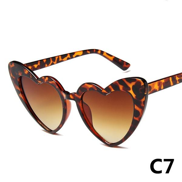 

14 цветов, солнцезащитные очки в форме сердца, женские солнцезащитные очки «кошачий глаз», женские очки в форме сердца в стиле ретро, ​​женские очки с защитой UV400 C7