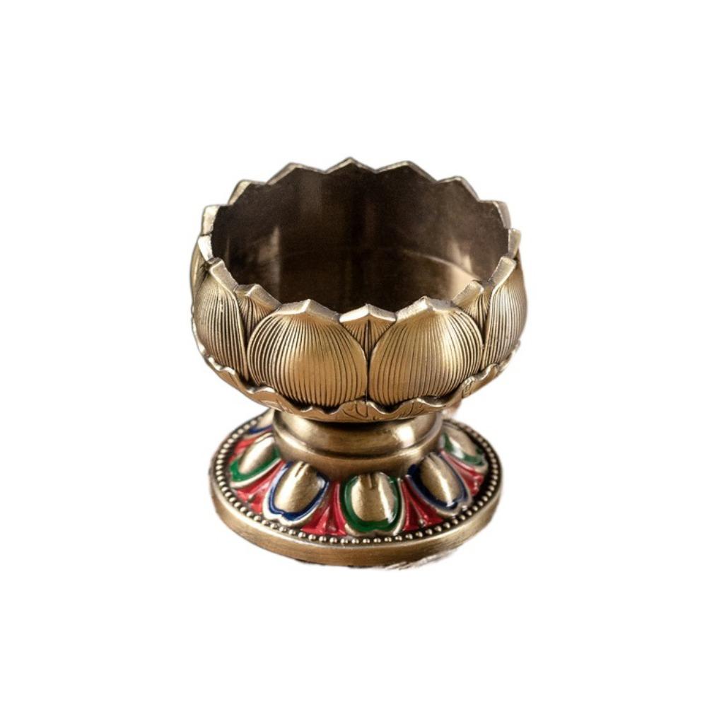 

Handicraft Metal Lotus Candlestick Mini Candle Base Feng Shui Accessories Candle Holder Home Style C