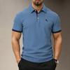 Men's Short-Sleeve Polo Shirt,3Button Collar with Contrast-Color Cuffs, De Ti Hui Ke Everyday Casual Wear