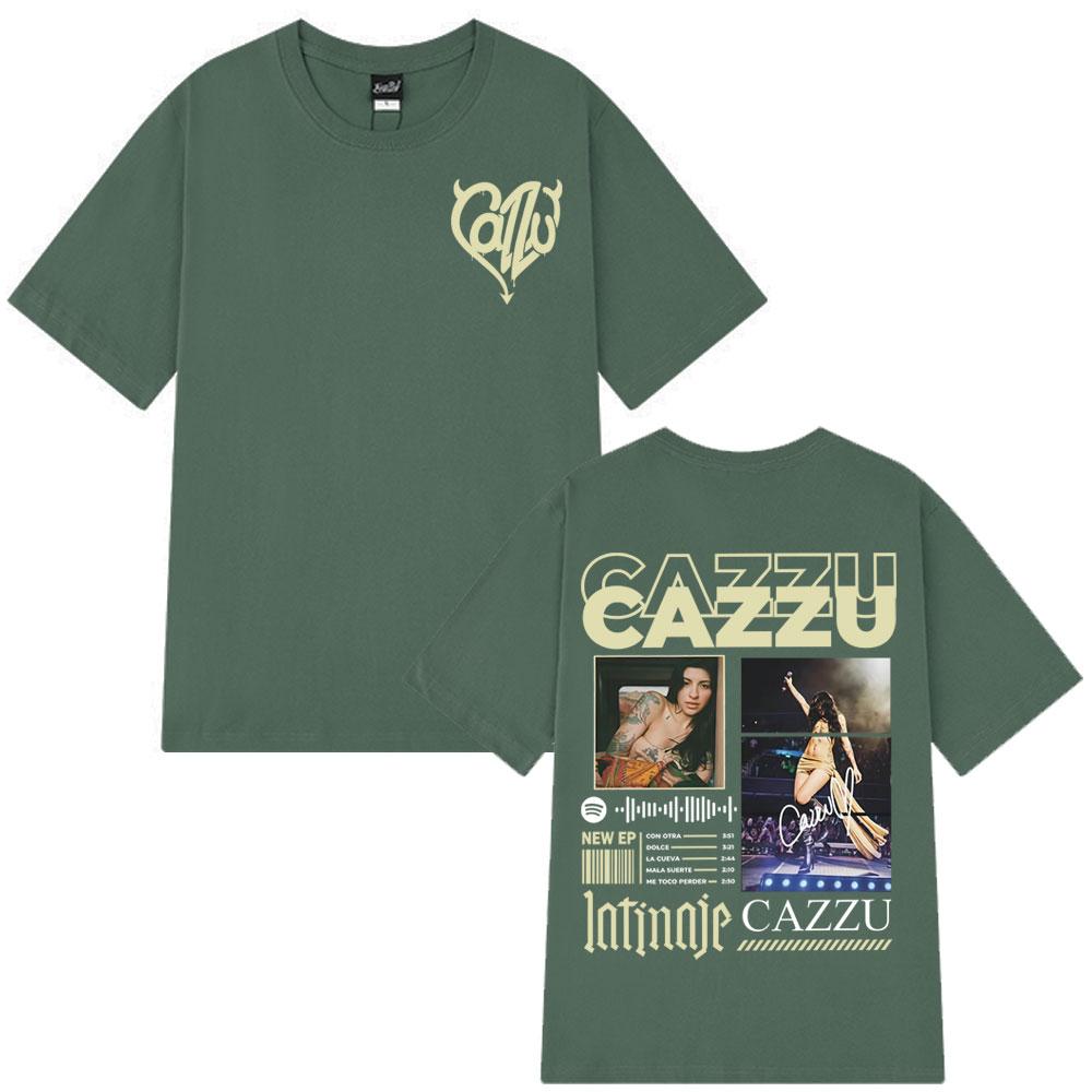 Singer Cazzu 2025 New Album Print TShrit Men Women Oversized Cotton T Shrits Casual Crewneck Short Sleeve Cozy Aesthetic T-shirt