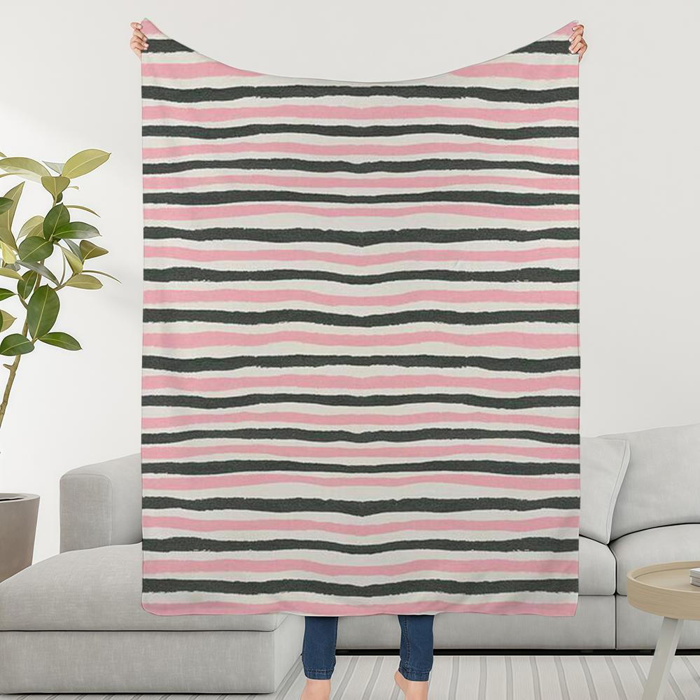 Blanket Horizontal Throw Super Stripes Irregular Cosy Plush Living Room Sofa Couch Childish Birthday Gifts