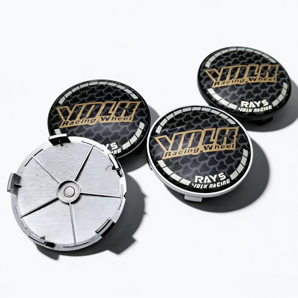 4 Stück JDM VOLK Racing Logo Emblem Auto Radnabendeckel 68MM 63MM Radnabe Abzeichen Rays Felge Radkappen Staubschutz Auto Zubehör