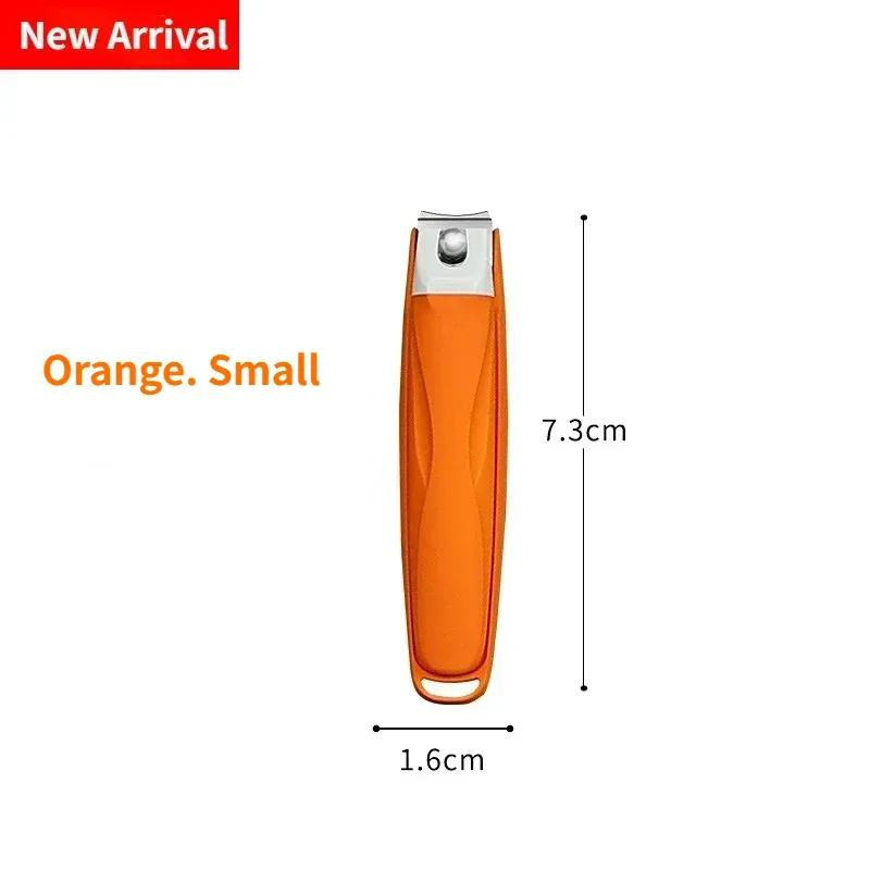Creative Cute Stainless Steel Nail Clippers for Kids - Anti-Splash Diagonal Design Available in Pink Green Orange