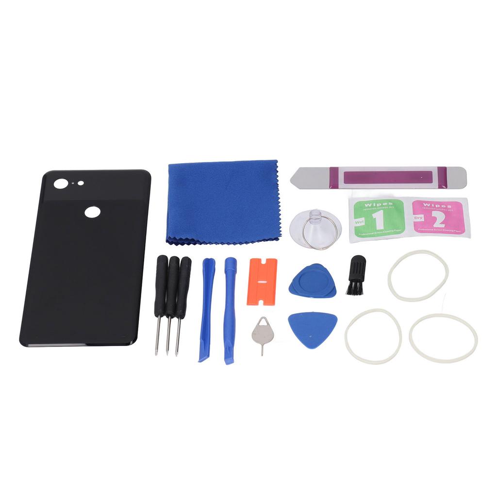 Back Glass Cover Replacement for Google Pixel 3XL 6.3 Inch Phone Rear Panel Housing Door with Pre