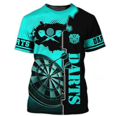 Darts Game Herrenmode T-Shirts Kurzarm 3D-Druck Street Style T-Shirt Sommer Dart Turntable Grafik Hip Hop Casual Tops