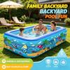 Inflatable Swimming Pool 110/120CM PVC Framed Swimming Pool Cartoon Pattern Thickening Swimming Pool for Summer Outdoor Indoor