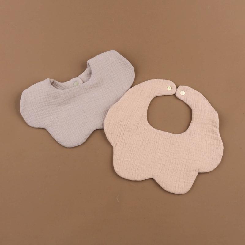 2PCS Baby Drooling Bib Burp Cloth for 0-24 Months Infants Cotton Saliva Towel Unisex Breathable Baby Bibs for Newborn