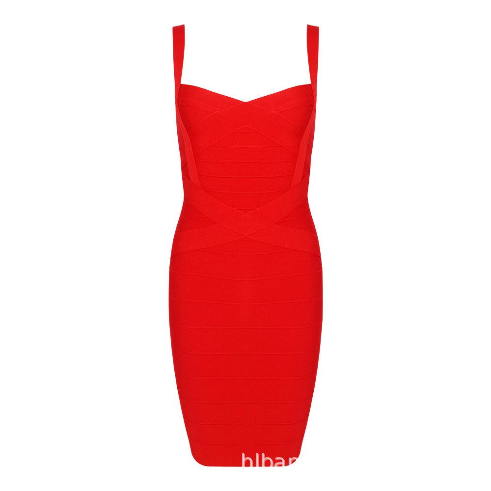 

Сексуальна еластична багатоколірна бандажна сукня-обтягувач на тонких бретельках - Мода для нічного клубу L