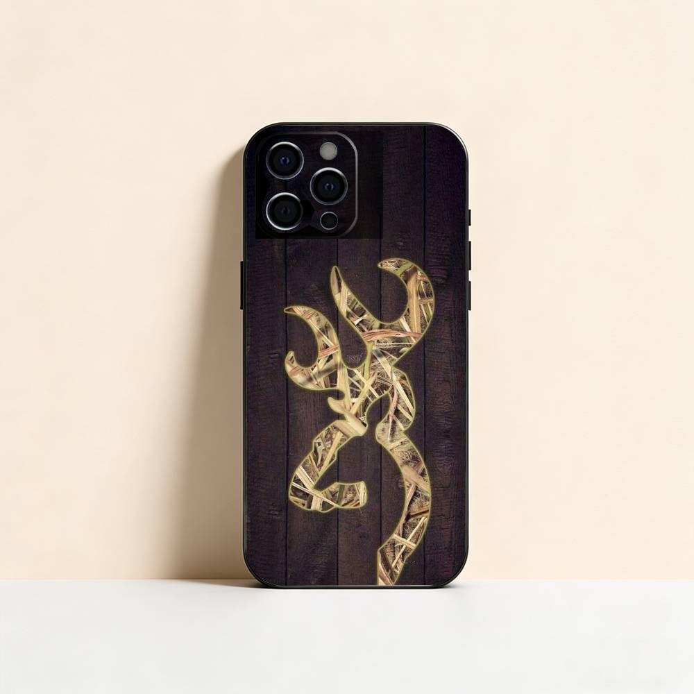 Deer Hunting Camo Phone Case For iPhone 17, 16,15,14,13,12,11 Plus,Pro Max, Others Soft Black Cover