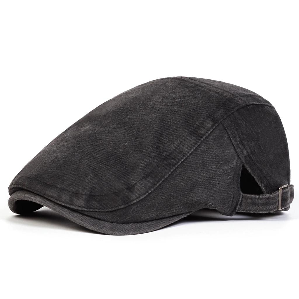 Men Solid Color Washing Newsboy Caps British Painters Hats Spring and Autumn Adjustable Flat Cap Hip Hop Berets