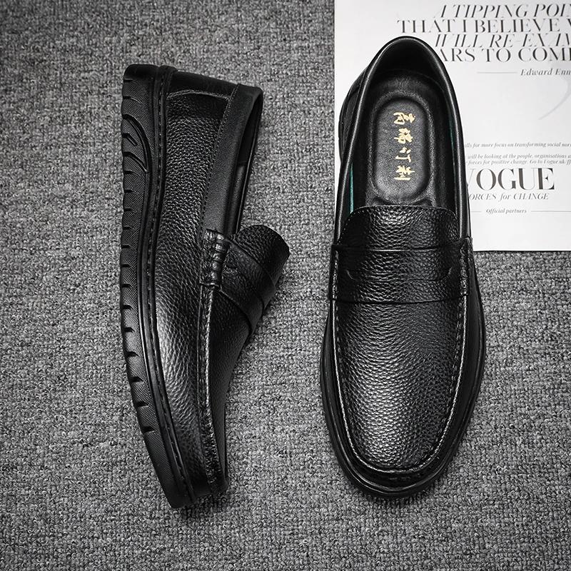 Fashion Genuine Leather Mens Casual Shoes Handmade Moccasins Men Comfortable Driving Loafers Slip on Male Footwear Comfy Business Flats