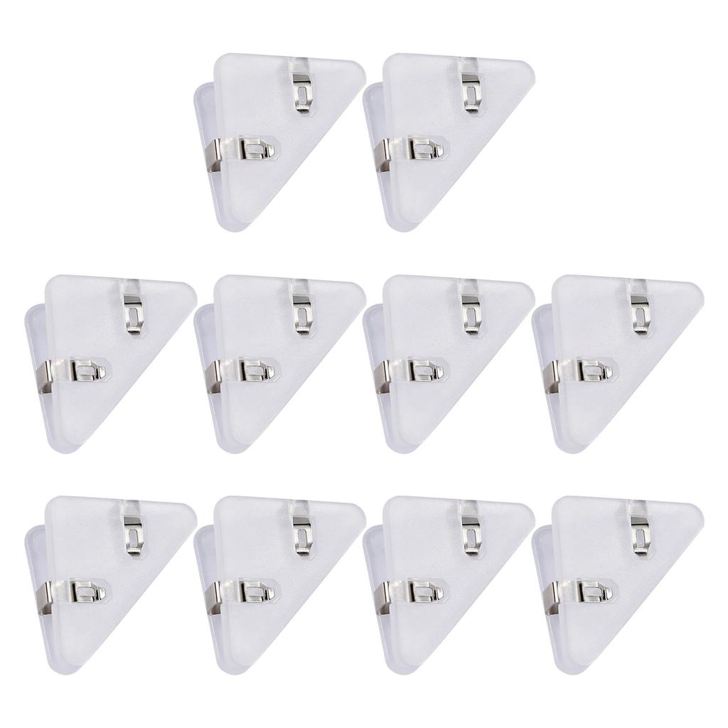 10Pcs 2x1.54Inch Plastic Triangle Clips Multipurpose File Clamp For Documents Photos Cards Offices School Supplies