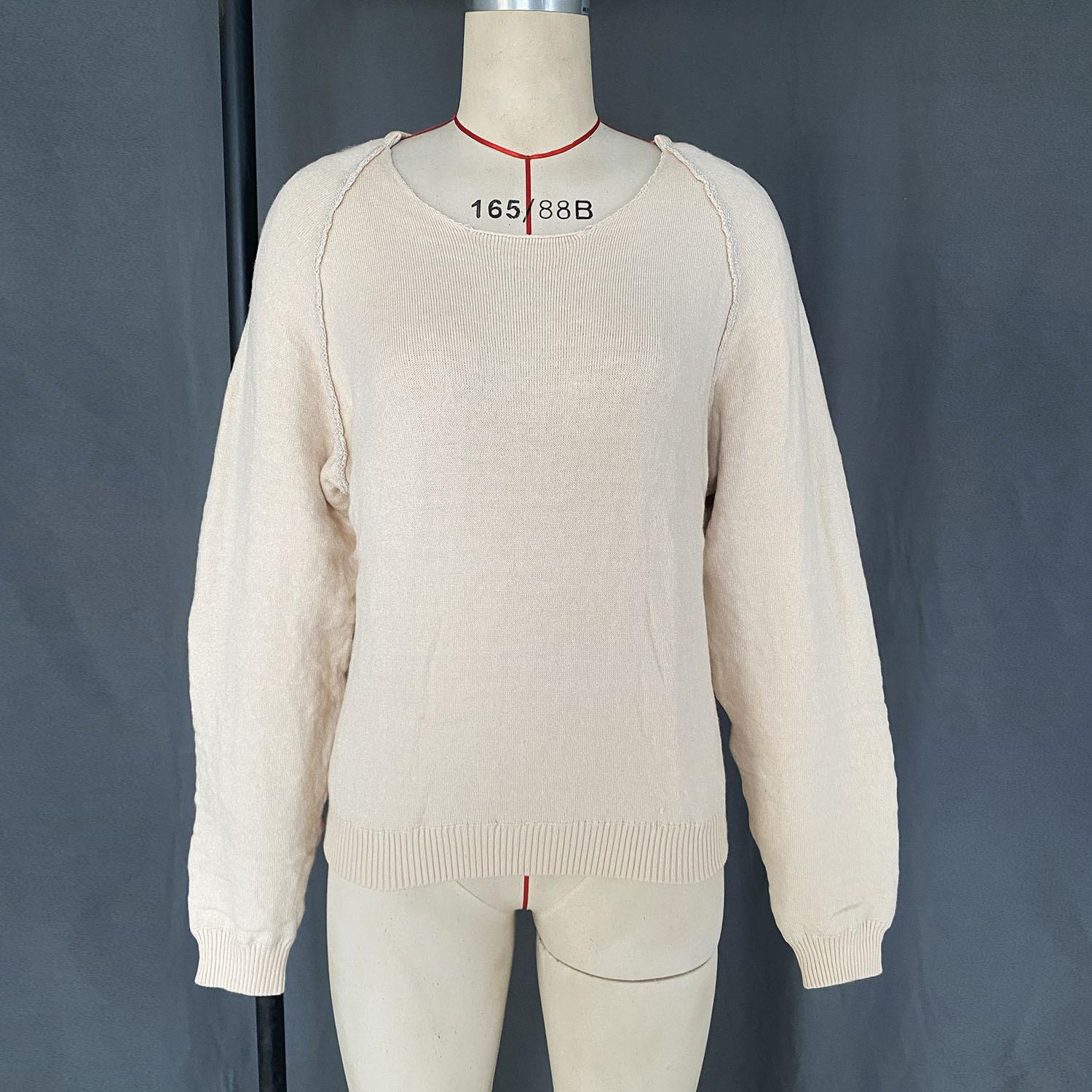 

Женский шерстяной вязаный свободный повседневный свитер на осень и зиму XL белый