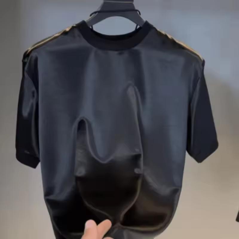 

Мужская летняя яркая однотонная футболка с коротким рукавом Повседневная Ретро Хай-стрит Свободные Простые Мужские Топы XS