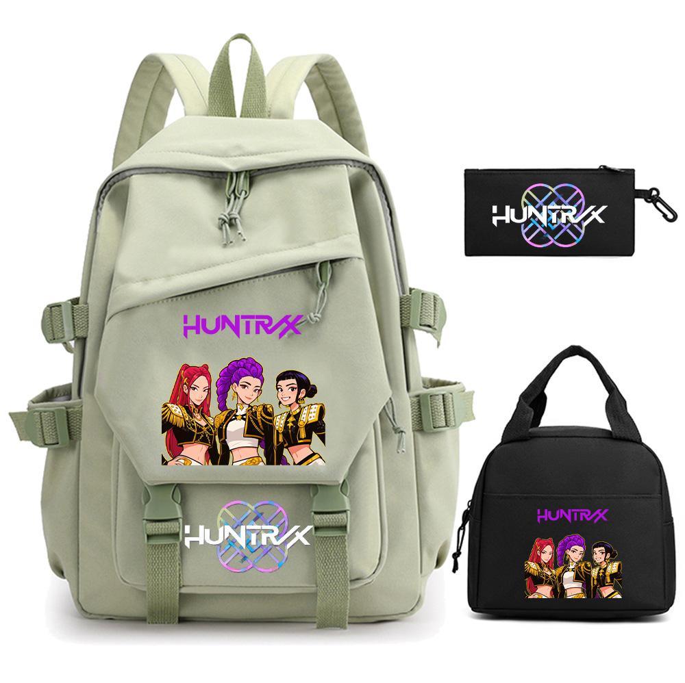 3 Stück/Set Cartoon Kpop Dämonenjäger Bedruckter Rucksack für Teenager Kinder Schüler Große Kapazität Schultasche Mädchen Geschenk Frauen wasserdichte Reisetasche