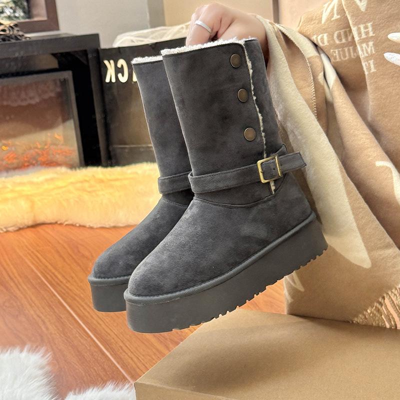 High Fashion Nordosten warm und erhöht zwei Trage Schneestiefel Damen 2025 neu Winter Samt verdickt Baumwollschuhe