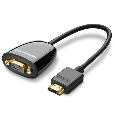 HDMI Male To VGA Female FHD Black Adapter Cable
