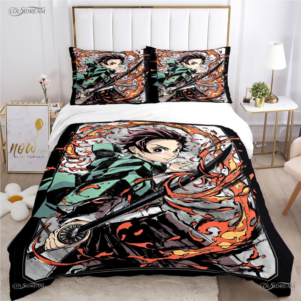Comforter Cartoon Dedemon-Slayer All Season Comforter Bedding Sets Soft And S Single/Double/Queen/King