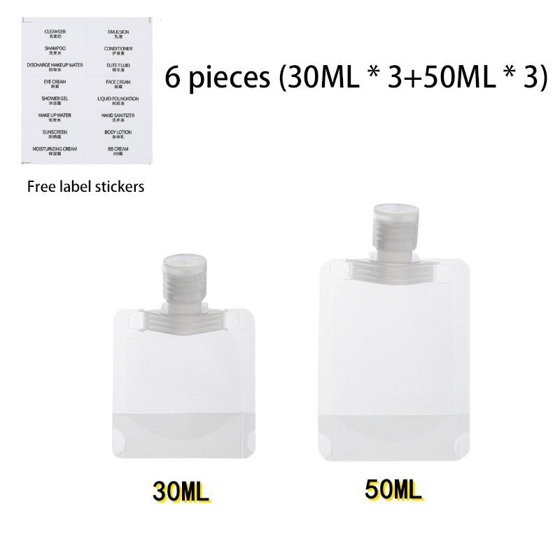 Travel Bottles Empty Squeeze Bag Refillable Lotion Dispenser Bag Shampoo Toiletries Liquid Cosmetic Container Storage Pouch