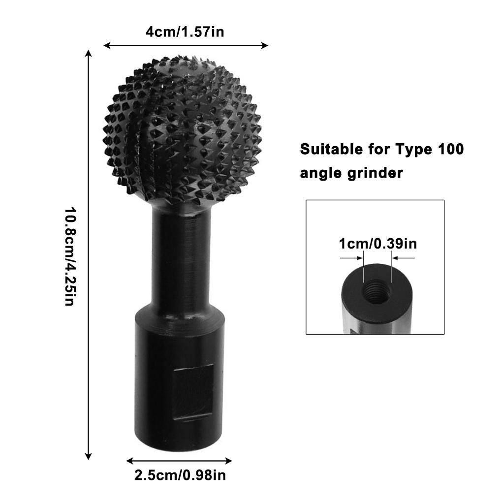 Kugelhobel, sphärische Spindeln, geformter Holzhobel, kraftvoller Schnitzaufsatz für Winkelschleifer, Holzrillenschnitzwerkzeug