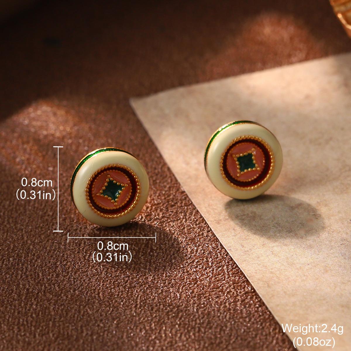 

French new medieval high-grade insects bee hairpin inlaid with pearl vintage court style enamel niche earrings