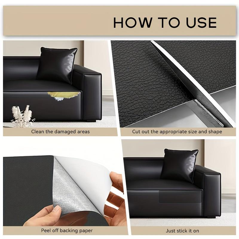 Self-Adhesive Faux Leather Repair Patch 35.0x137.01cm - Quick Fix for Sofa Seats, Motorcycle Cushions & Bed Headboards