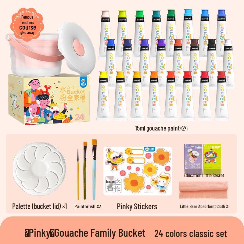 

Набор гуашевых красок Milo Family для детей - 24 смываемых цвета для студентов