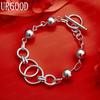 925 Sterling Silver Wedding Jewelry Circle Bead Fashion Bracelet