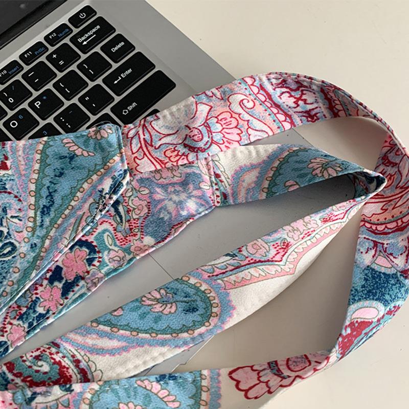 Bohemian Retro Ethnic Style Triangular Fart Curtain Women's Design Sense Printed Waistband With Skirt Jeans Wide Waistband