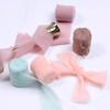 4CM*5M Handmade Frayed Edged Satin Chiffon Silk Ribbon For Wedding Invitation Wrapping Bouquets Birthday Party Decorations Gifts
