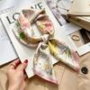 Autumn and winter Maillard cashew square scarf silk scarf women's shirt versatile neck small scarf tied hair decorative scarf