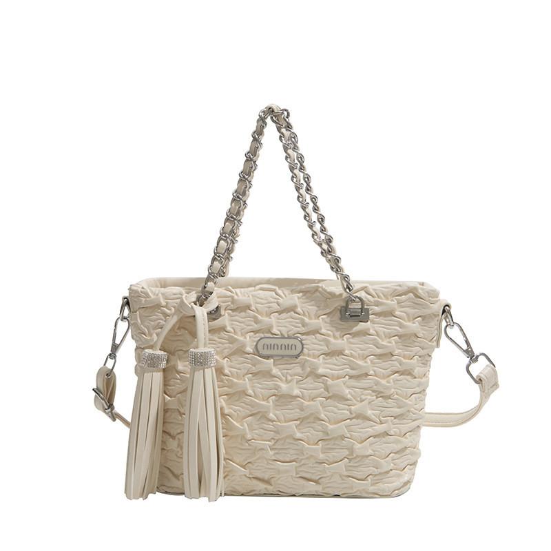 Pu Water Bucket Bag With Zipper Pocket For Daily Casual Women