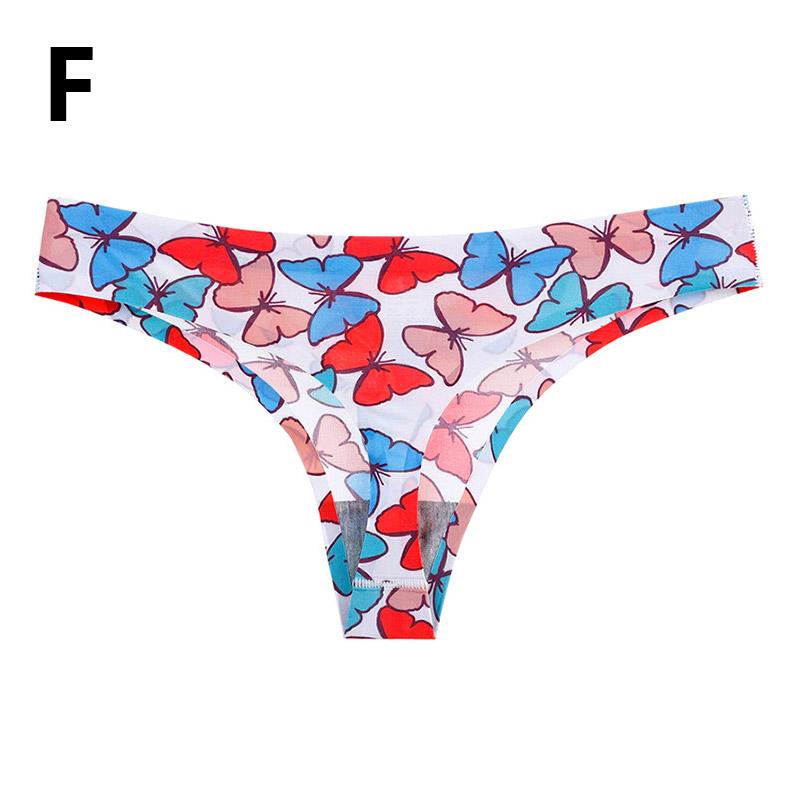 Buy Women's Sports Underwear Ice Silk Knickers Seamless Plus Size Thong Panties Sexy Lingerie at