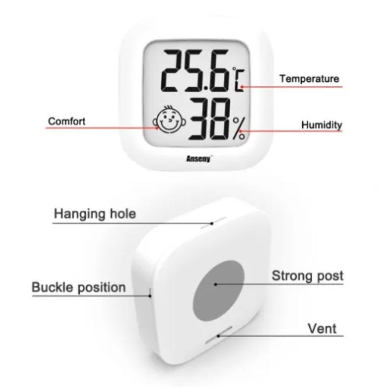Portable LCD Digital Thermometer, Humidity Meter, Indoor Room Electronic Temperature and Humidity Meter, Sensor Instrument