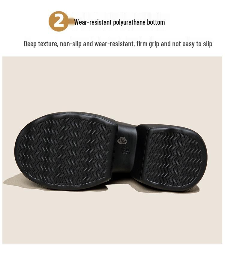 Women's Genuine Leather Platform Ankle Boots - Plush, Lightweight, Martin Style for Fall/Winter